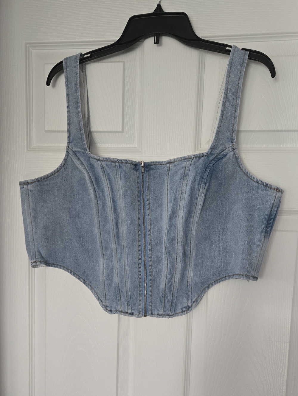 Eloquii Light Blue Denim Corset Bodysuit